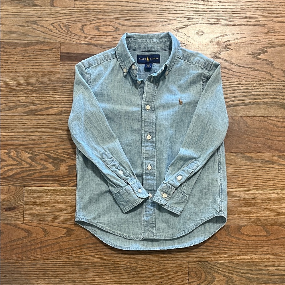 Ralph Lauren kids 4T denim button down EUC